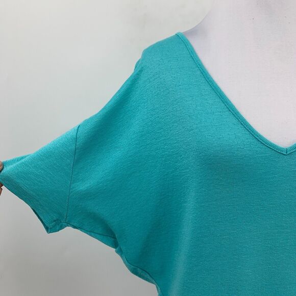 Michael Stars Top Womens OS One Size Blue V Neck Dolman Sleeves Fitted Stretch - Picture 4 of 11